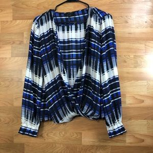 Ann Taylor Size Small Surplice Blouse with Long Sleeves that have a Butt…
